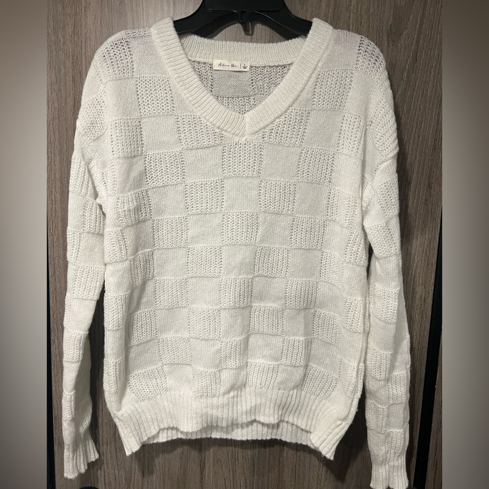 Active USA Gauzy V-Neck Sweater